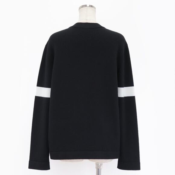 Chanel 20K Black Cashmere White Gold CC Logo Long Sleeve Cardigan Sweater 38 - Picture 13 of 16